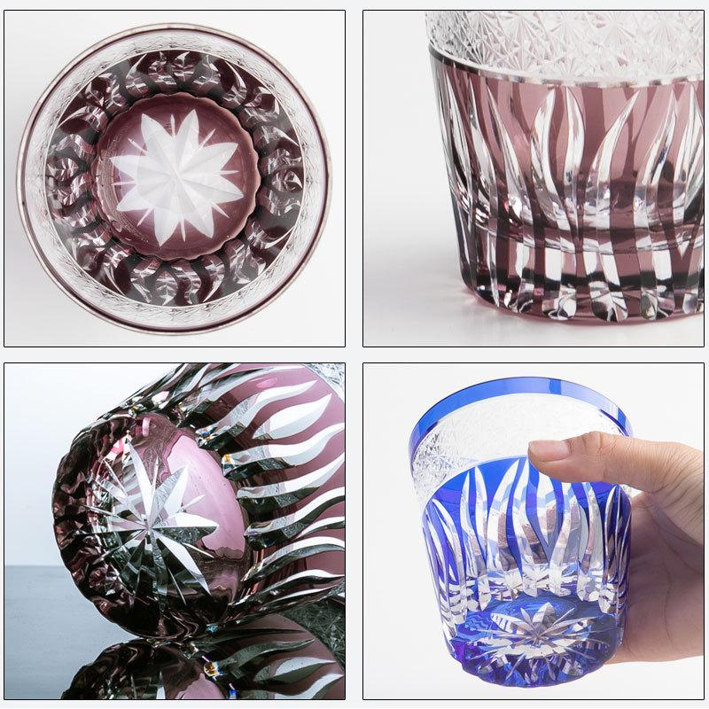 みよし漆器本舗 切子タンブラー 切子グラス キリコ パープル 紫