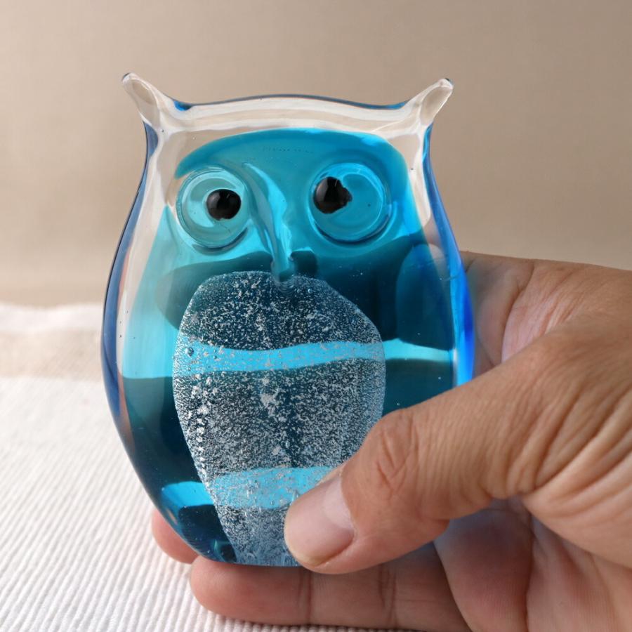 みよし漆器本舗 食洗機対応 手づくり ガラスオブジェ ふくろう