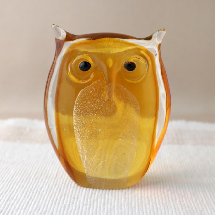 みよし漆器本舗 食洗機対応 手づくり ガラスオブジェ ふくろう