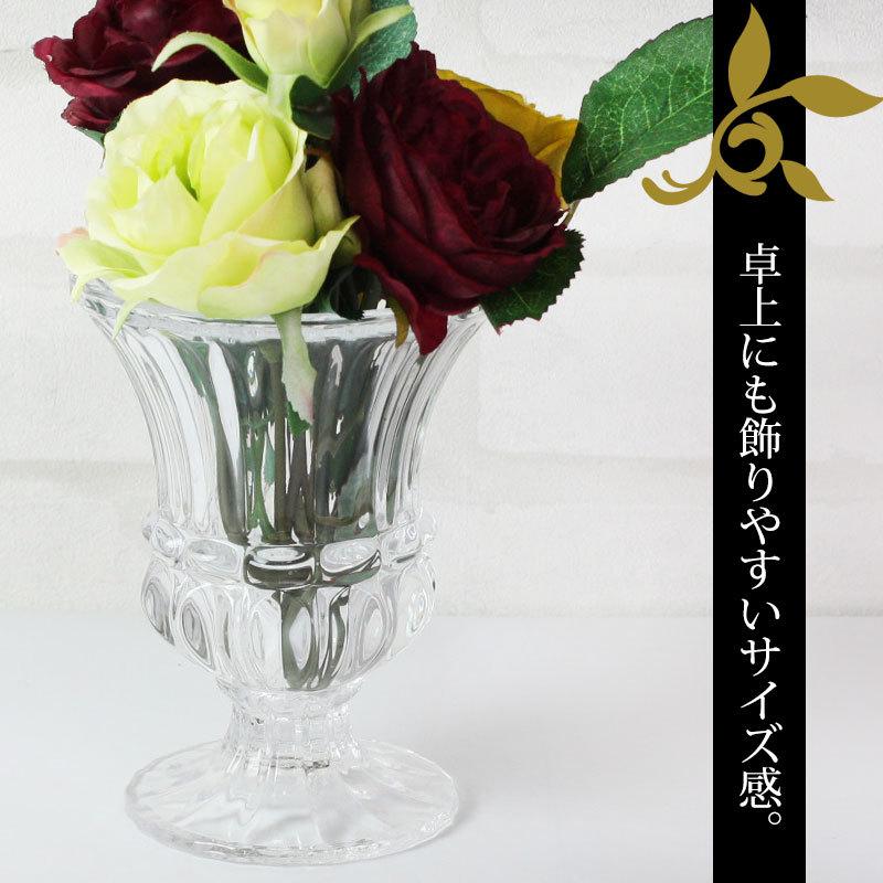 花瓶 フラワーベース おしゃれ エレガント ガラス雑貨 ガラスベース クリア かわいい 花器 小さい 卓上 可愛い フェミニン 姫系 玄関 送料無料 20％OFF｜miyoshi-ya｜09