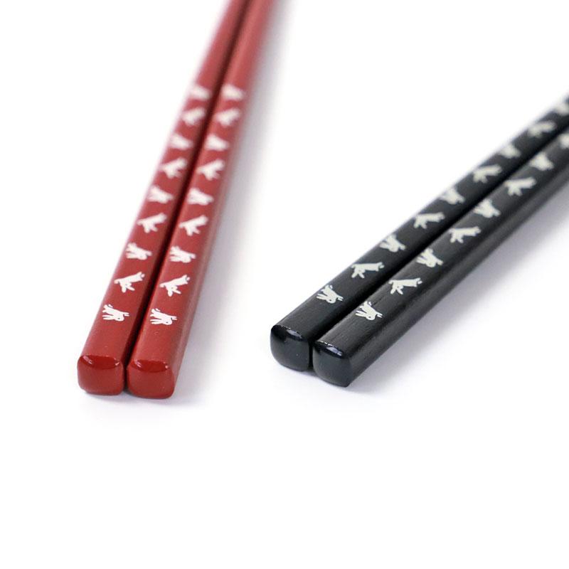 みよし漆器本舗 天然木製 箸 21cm 23cm お箸 おしゃれ 一刻 うさぎ お