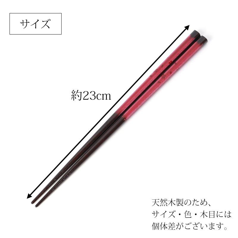 みよし漆器本舗 箸 食洗機対応 抗菌 23cm 桜うつし お箸 木製 おしゃれ