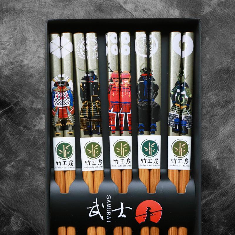みよし漆器本舗 お箸セット おはし 5膳セット 22.5cm 戦国武将 グッズ
