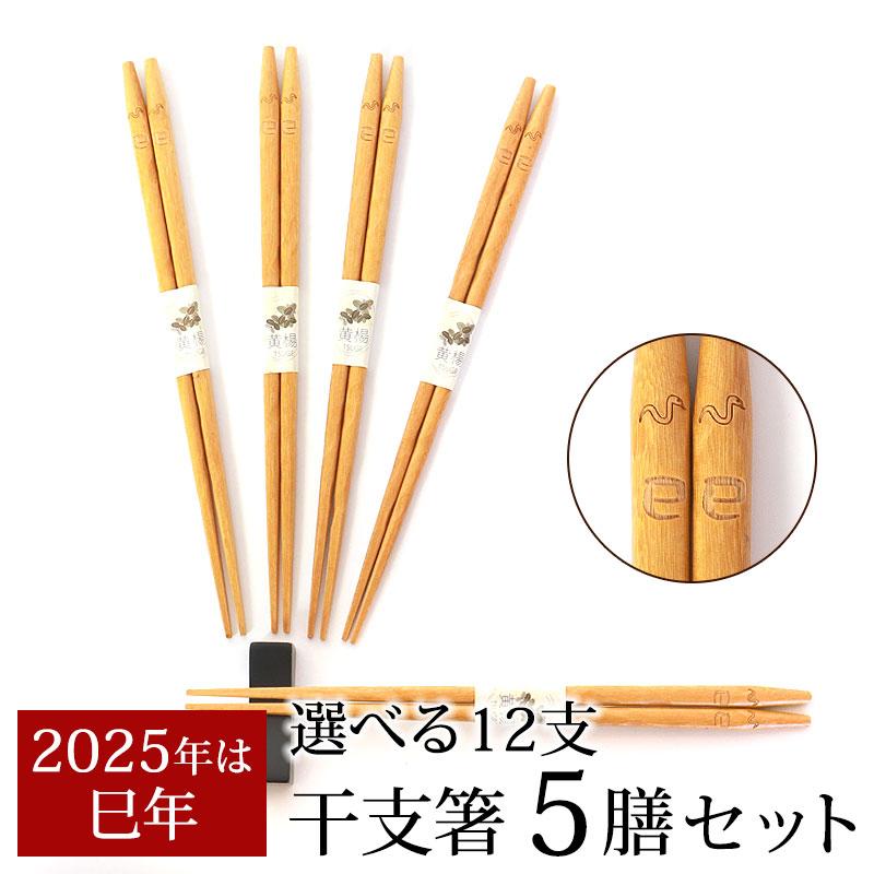 干支箸 5膳 セット 干支 十二支 巳年 2025年 お箸 おはし へび 蛇 ヘビ