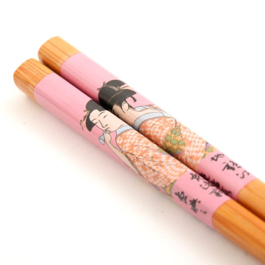 みよし漆器本舗 お箸 5膳 セット 天然木製 浮世絵箸 女人 五膳組み お