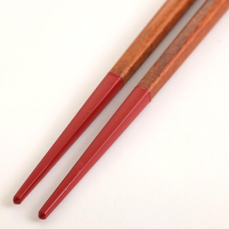 みよし漆器本舗 天然木製 彫刻箸 赤 23cm お箸 おはし おしゃれ