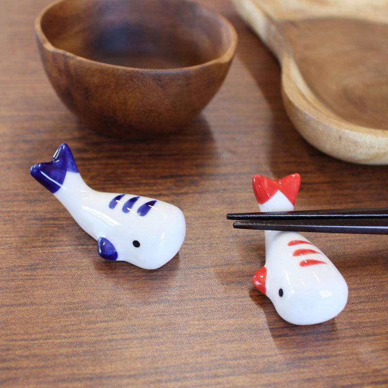 みよし漆器本舗 箸置き くじら おしゃれ かわいい はしおき 夏 陶器製
