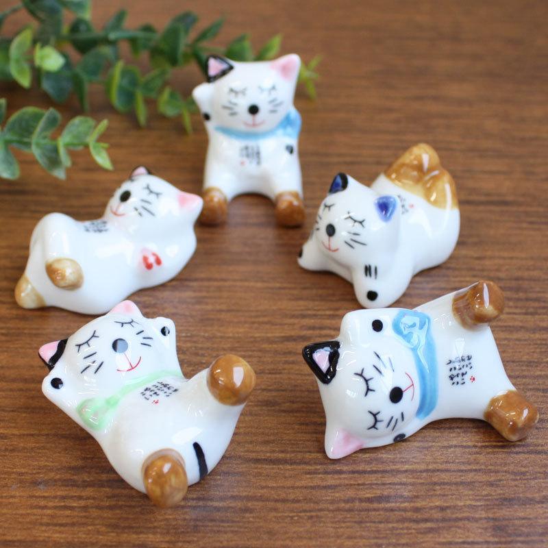 みよし漆器本舗 箸置き 猫 おしゃれ かわいい 招き猫の箸置き しあわせ