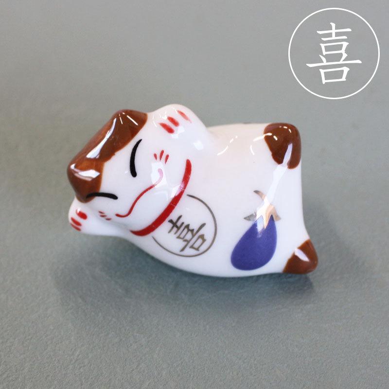 みよし漆器本舗 箸置き 幸福招き猫の箸休め 陶器製 おしゃれ かわいい