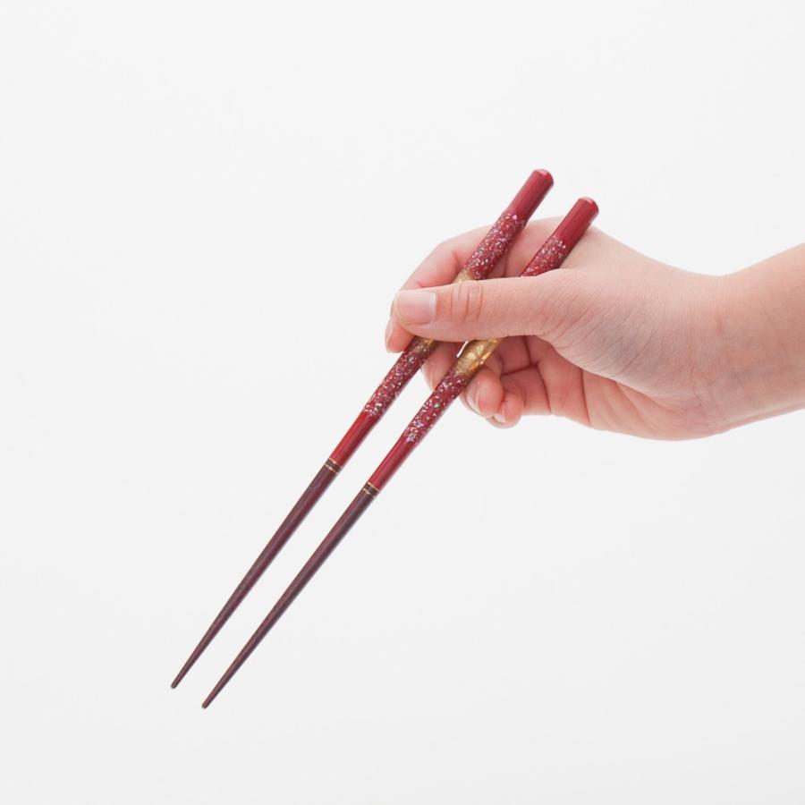 みよし漆器本舗 【2点5%OFFクーポン有】 天然木製 若狭塗箸 天丸霞貝桜