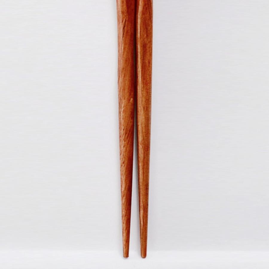 みよし漆器本舗 天然木製 箸 鉄刀木 漆塗り 23cm（日本国内加工品） お