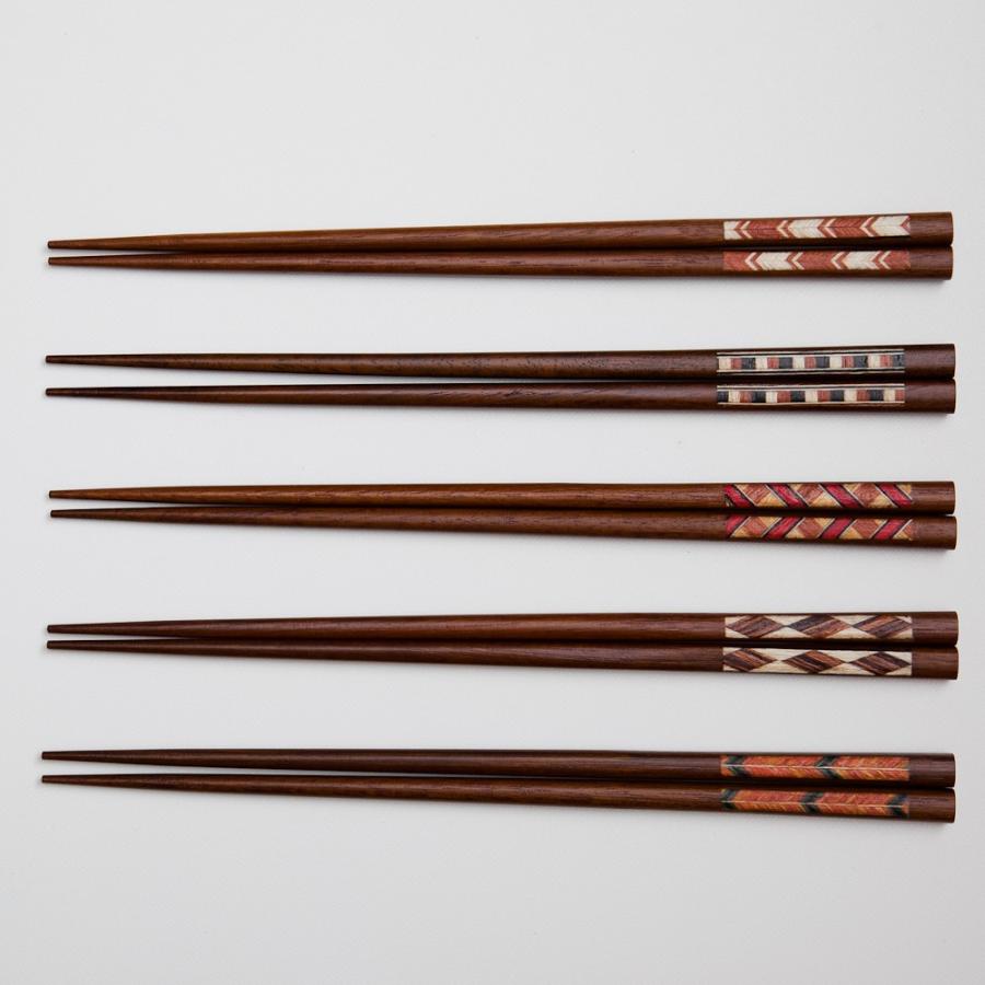 みよし漆器本舗 50％OFF 天然木製 箸 5膳セット 寄木 ギフトBOX入り お