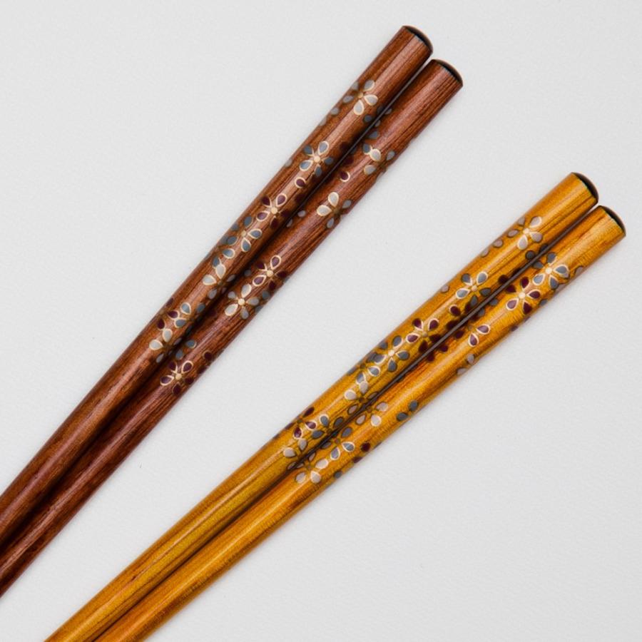 みよし漆器本舗 天然木製 箸 5膳セット 彩り花 ギフトBOX入り お箸 お