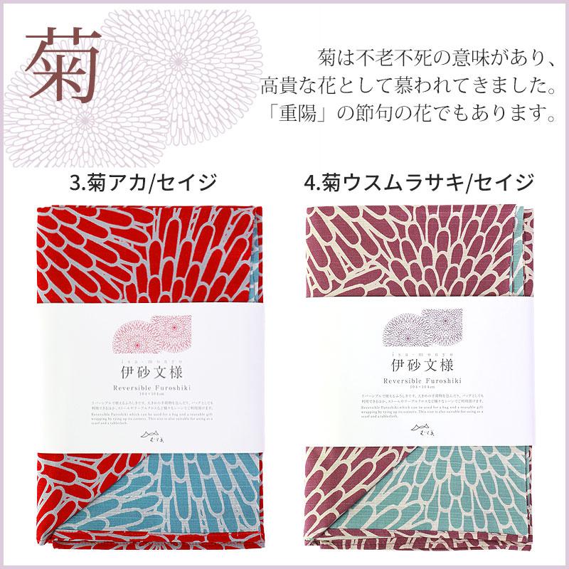 みよし漆器本舗 風呂敷 ふろしき 三巾 伊砂文様両面 104cm 大きめ