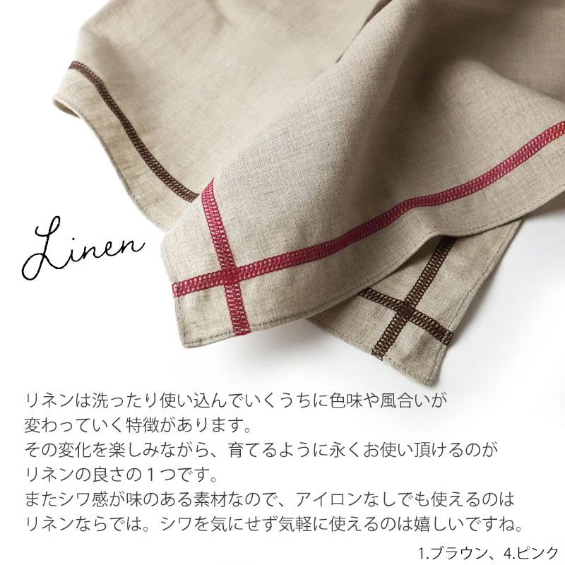 リネンハンカチ 日本製 44.5cm×44.5cm Linen GY フラットシーマ