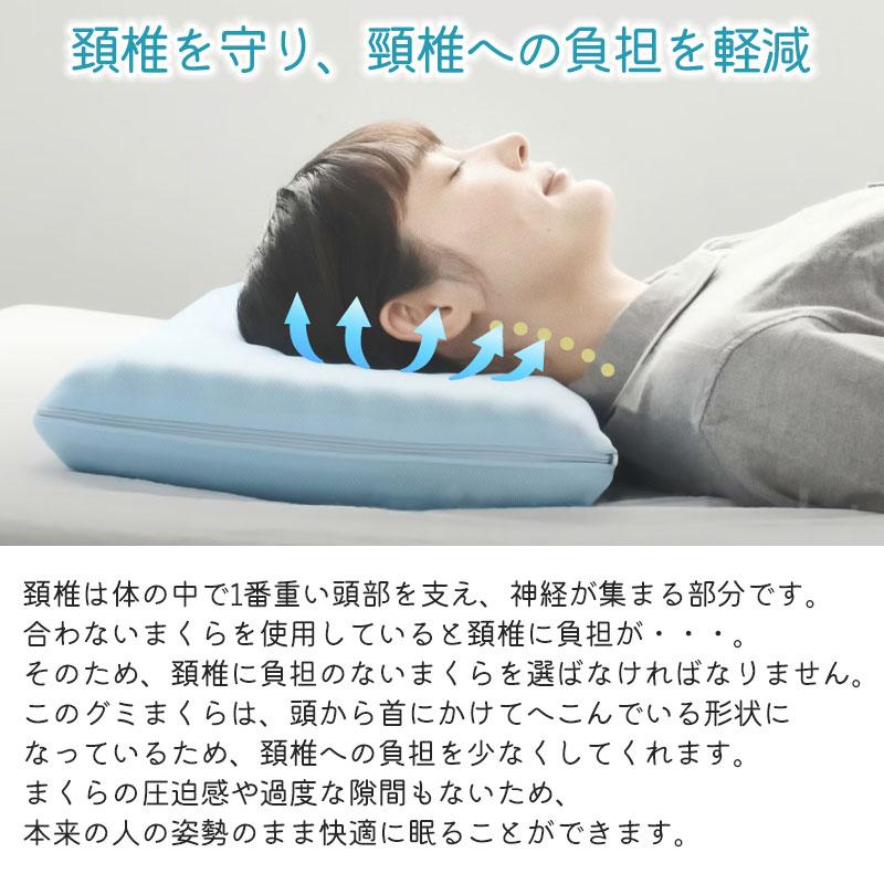 グミまくら 眠れる森の美女まくら 仰向き 横向き 通気性 蒸れ対策 消臭 