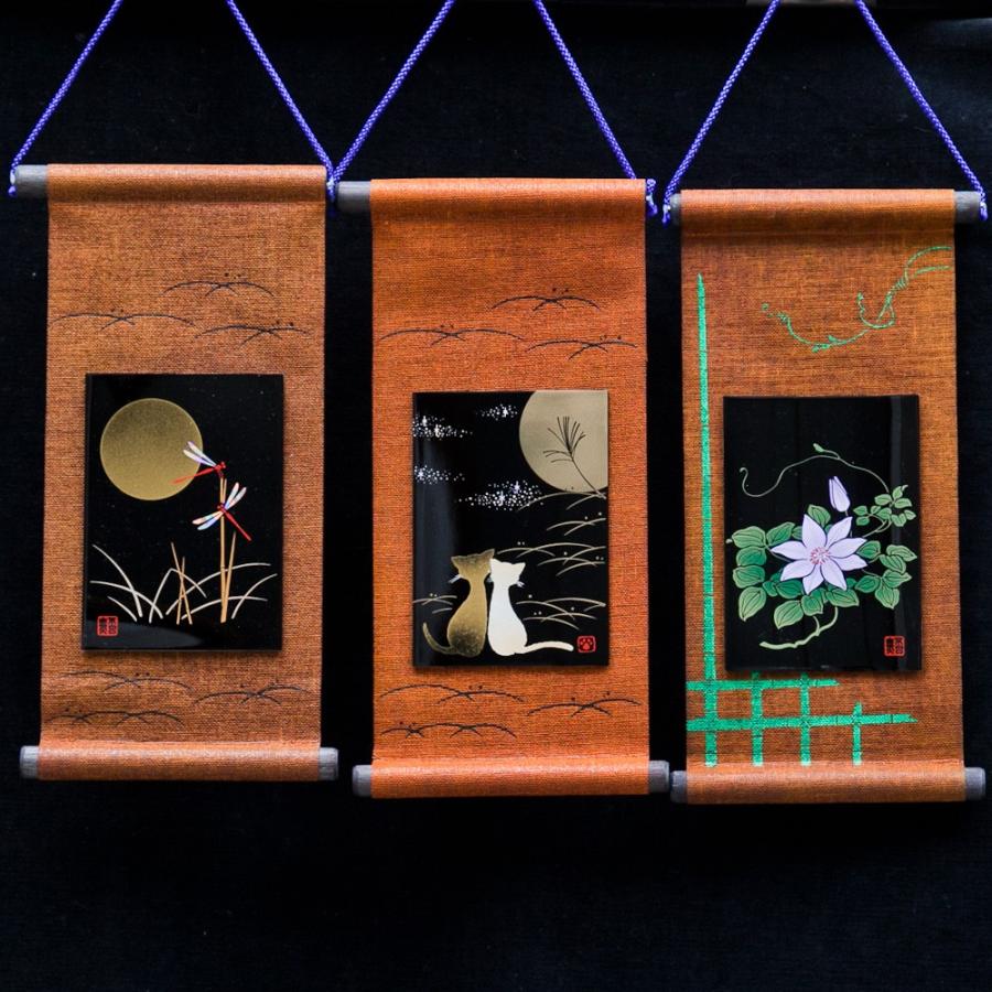 みよし漆器本舗 会津塗り 漆芸タペストリー ミニミニ短冊 送料無料