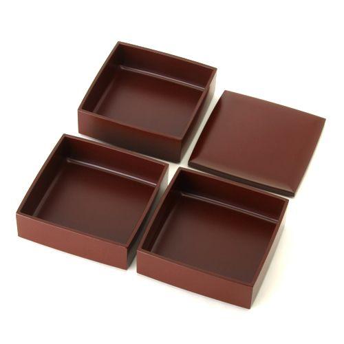 みよし漆器本舗 5寸 三段 重箱 手塗うるし（朱） 日本製 国産 運動会