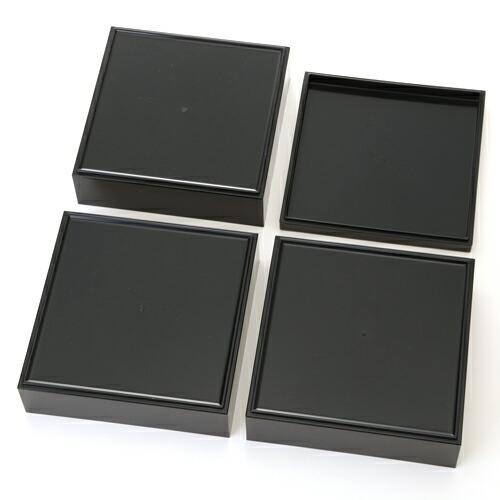 みよし漆器本舗 紀州塗り 重箱 3段 6寸 三段 水玉 仕切り 入子付き 白