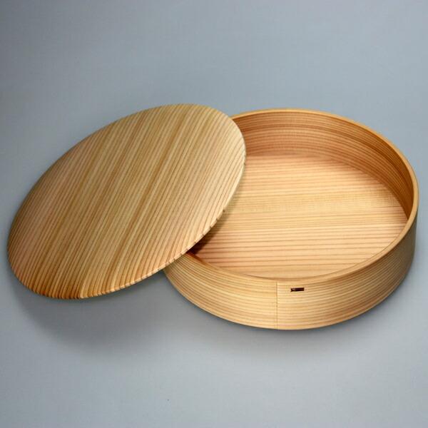 みよし漆器本舗 秋田杉 大館曲げわっぱ 6寸 丸一ヶ重箱 白木 大館工芸