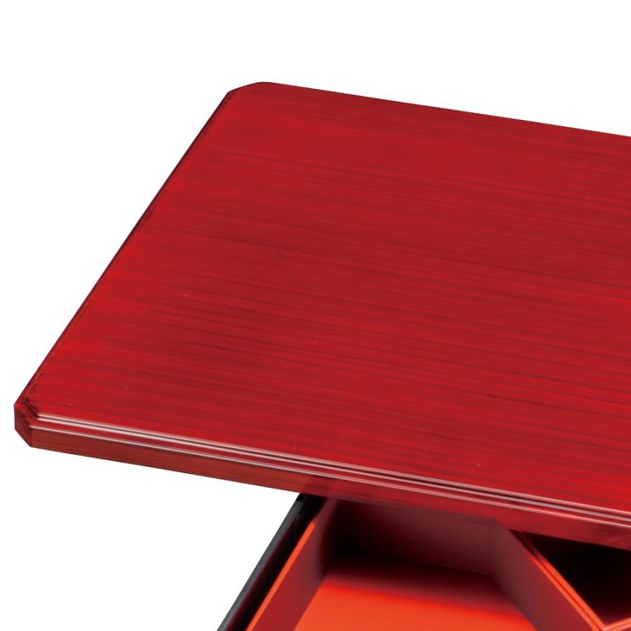 みよし漆器本舗 紀州塗り 9寸 隅切二段 オードブル 赤杢目 運動会