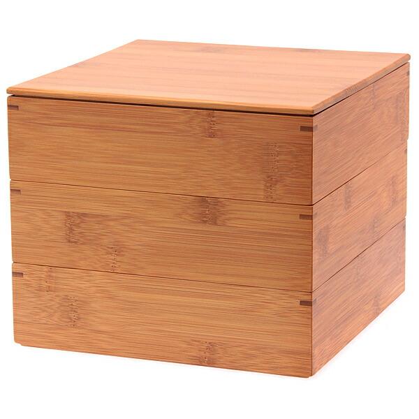 みよし漆器本舗 天然竹製 7寸 三段 重箱 白木(5人〜6人用向け みよし漆器本舗 天然竹製 7寸 三段 重箱 白木(5人〜6人用向け