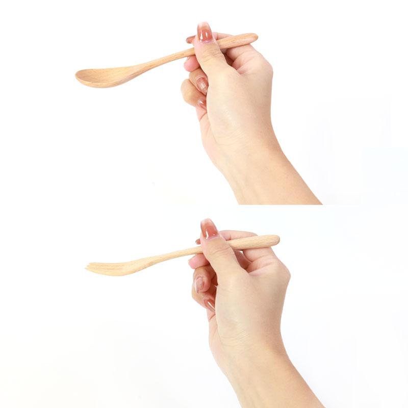 みよし漆器本舗 天然木製 ブナの木 スプーン フォーク 16cm おしゃれ