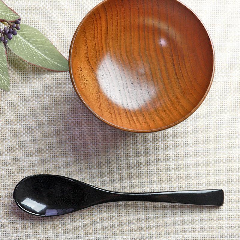 みよし漆器本舗 天然木製 手塗り カレースプーン 溜 本漆塗り みよし漆器本舗 天然木製 手塗り カレースプーン 溜 本漆塗り