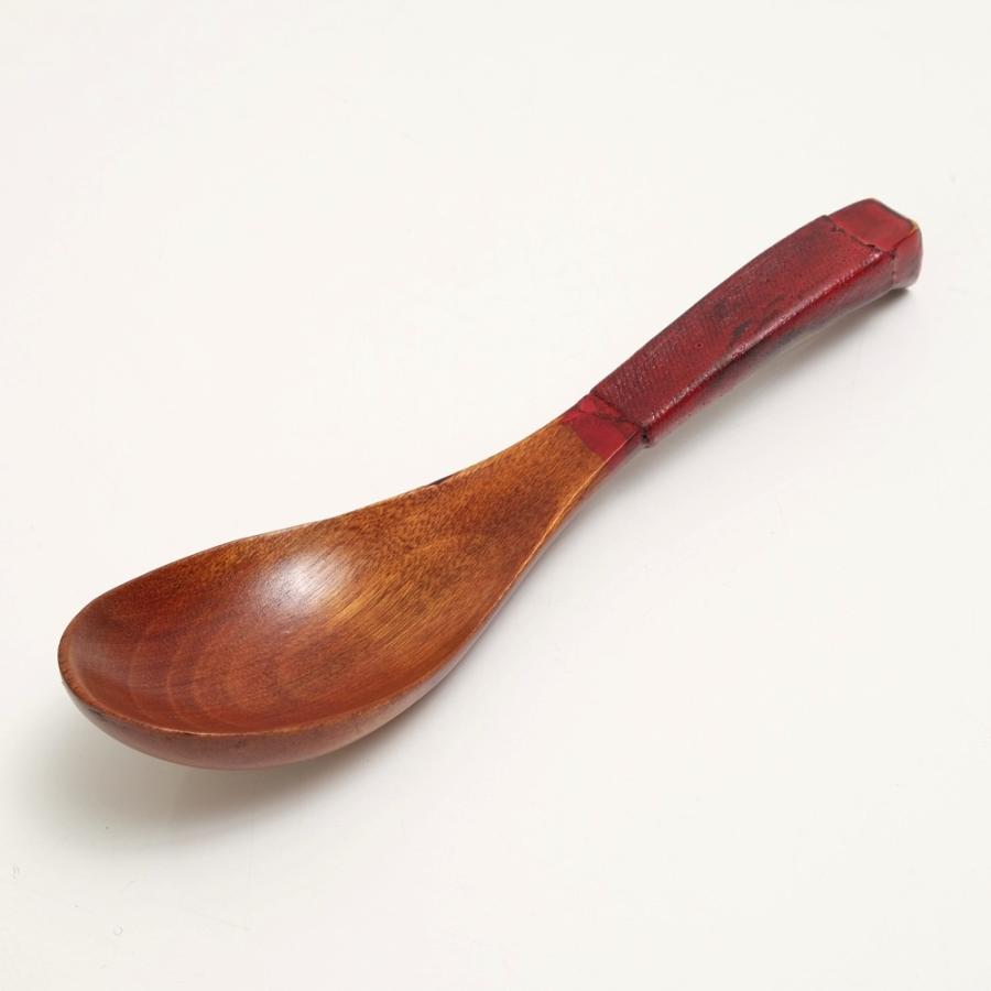 みよし漆器本舗 レンゲ 漆塗り 天然木製 16cm 根来 布張 レンゲ