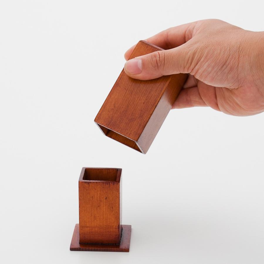 みよし漆器本舗 爪楊枝入れ スクエア 天然木製 木目 漆塗り つまようじ