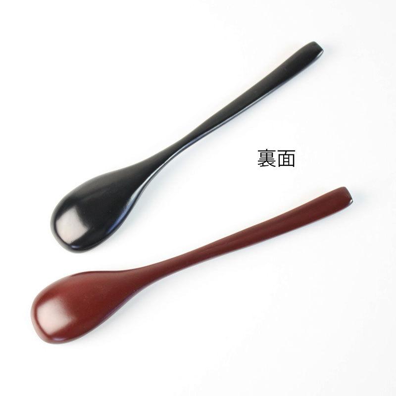 みよし漆器本舗 木製 スプーン デザートスプーン 16.3cm 柄が長い 漆