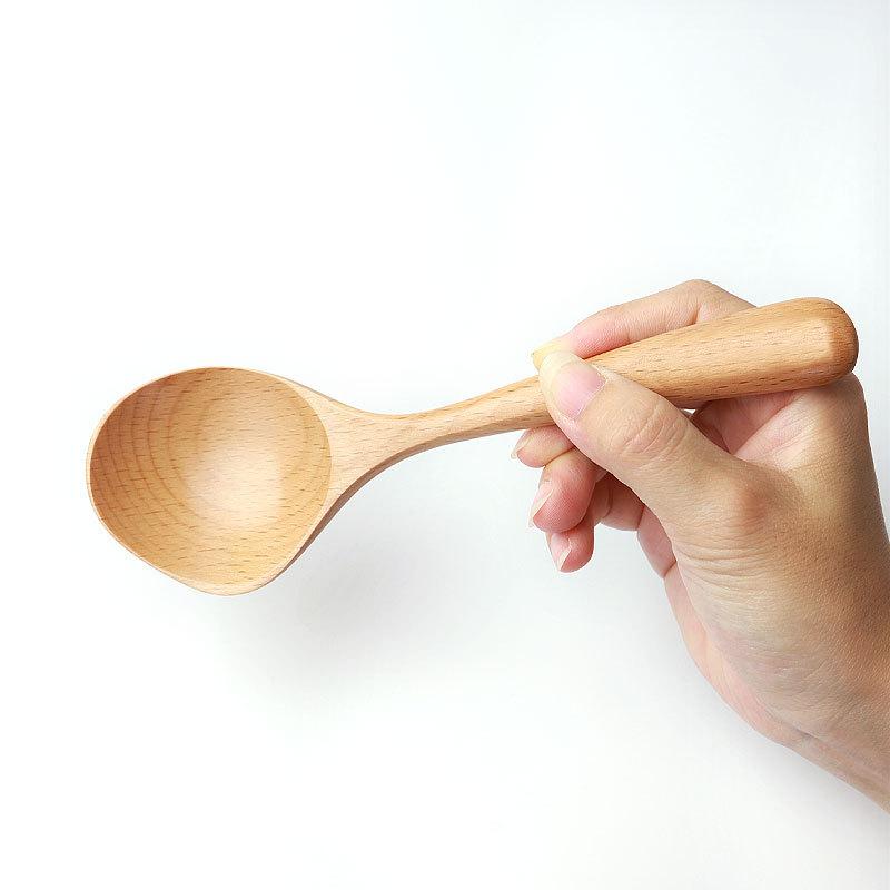 みよし漆器本舗 横口お玉 天然木製 白木 ブナの木 横口 レードル お玉