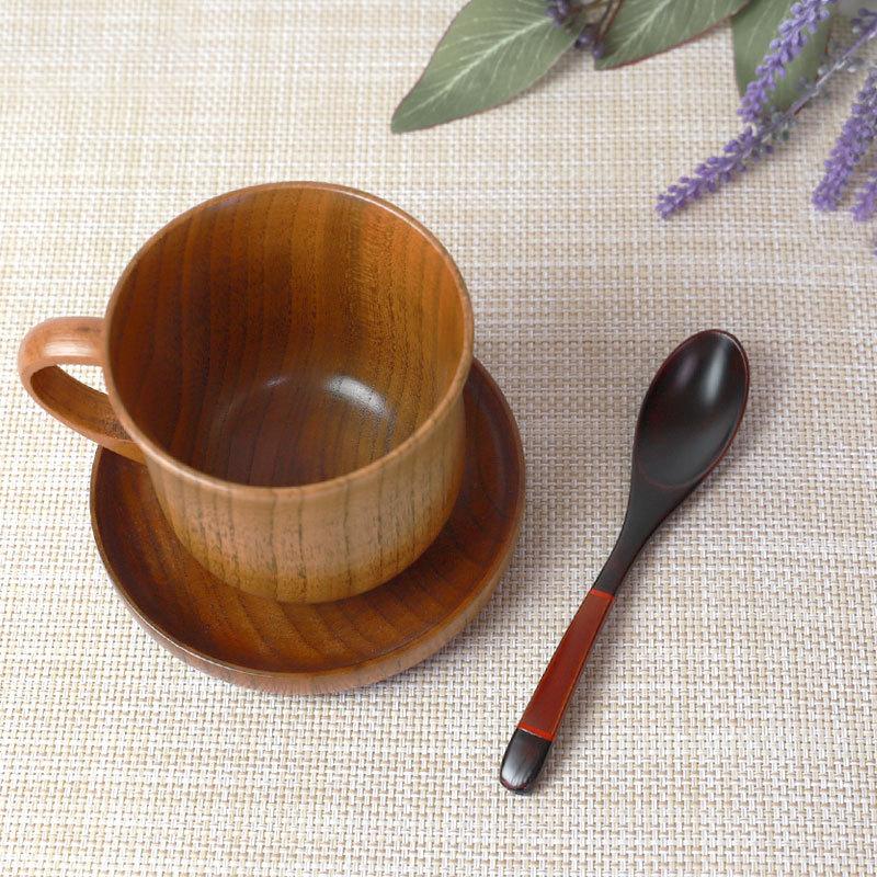 みよし漆器本舗 手塗りコーヒースプーン 天然木製 漆塗り 塗り分け 和