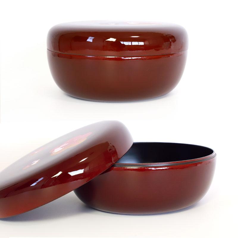 みよし漆器本舗 紀州塗り 菓子器 溜 宴うさぎ 18cm 紀州漆器 菓子盆