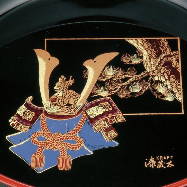 みよし漆器本舗 紀州塗り 7寸 菓子鉢 黒 金蒔絵 ほまれ兜 日本製 国産