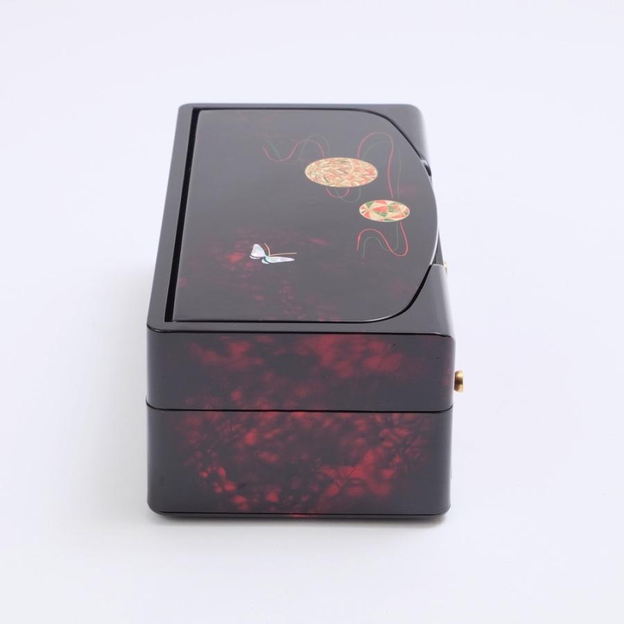 漆器／お化粧ボックス/アクセサリーボックス＠半額以下 みよし漆器本舗 紀州塗り メイクボックス 二段 別甲 てまり 鏡付 日本