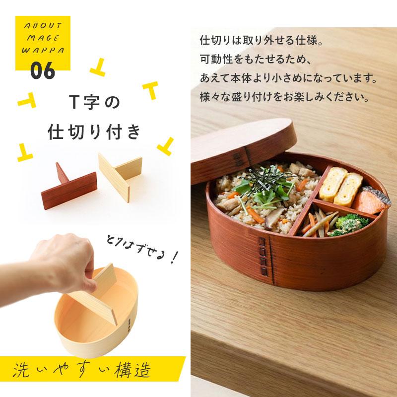 お弁当箱 食洗機対応 曲げわっぱ 700ml 1段 高背小判 漆塗り 白木 弁当