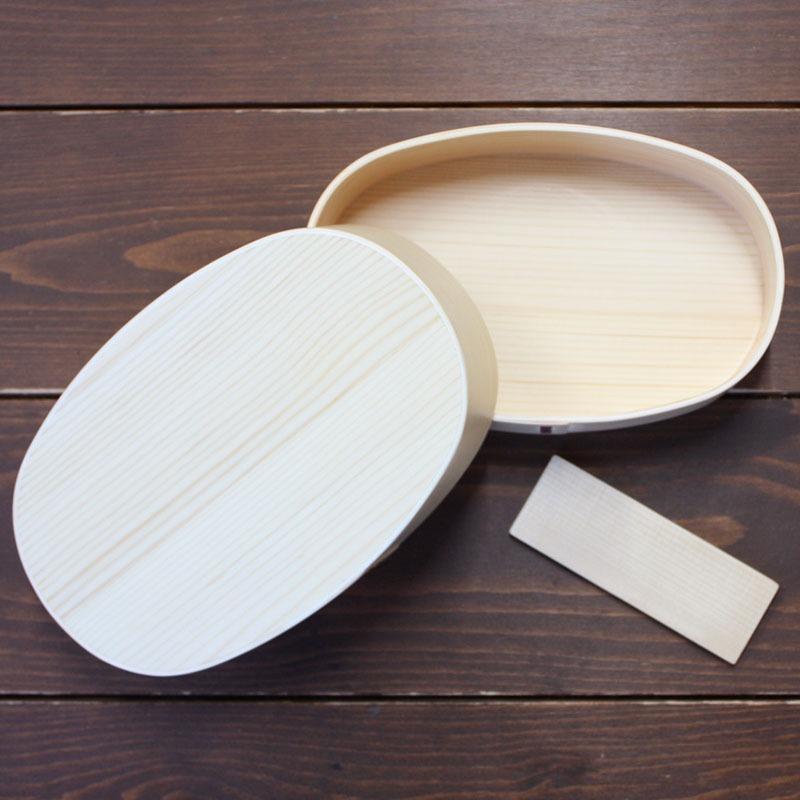 みよし漆器本舗 お弁当箱 曲げわっぱ 全かぶせ小判 弁当箱 白木 500ml