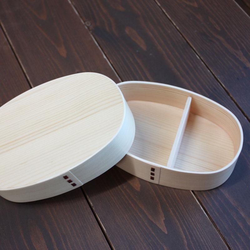 みよし漆器本舗 お弁当箱 曲げわっぱ 全かぶせ小判 弁当箱 白木 500ml
