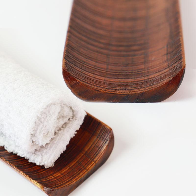 みよし漆器本舗 天然木製 おしぼり トレー 受け 千筋 漆塗り おしぼり