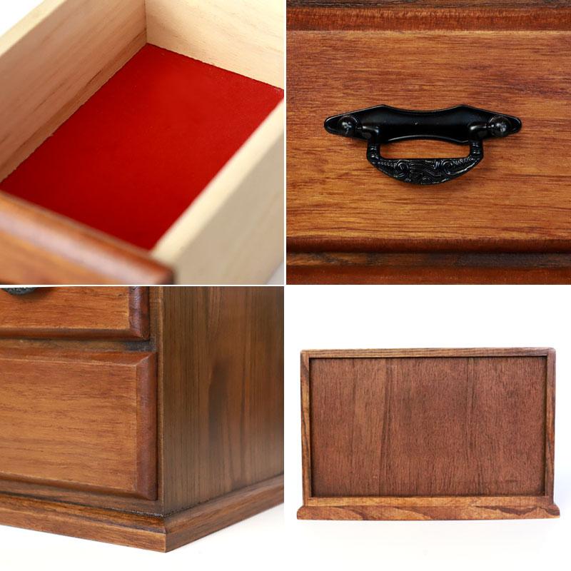 みよし漆器本舗 ミニチェスト 木製 二段 ナチュラル 引き出し 箪笥