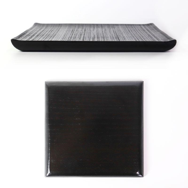 中古品　漆塗り　正方形プレート 中古品 漆塗り 正方形プレート 中古品漆塗り正方形プレート