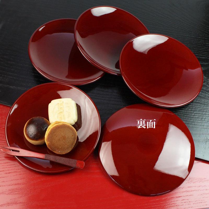 みよし漆器本舗 漆器 銘々皿 4.5寸 14cm 総春慶塗 セット (5枚入