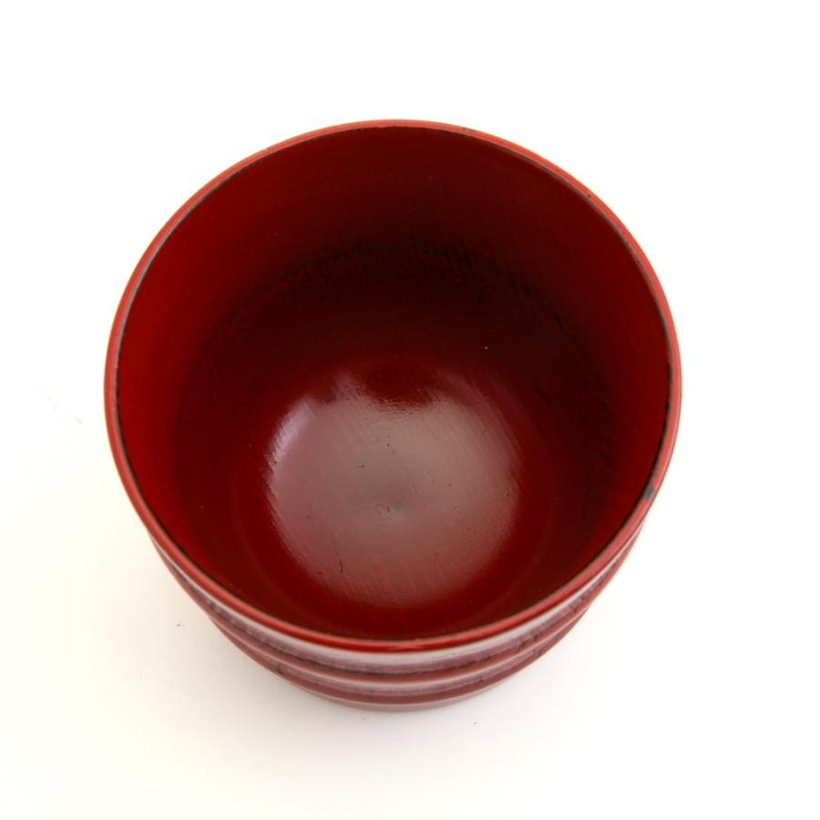 みよし漆器本舗 天然木製 薬味皿付 そば猪口 根来 漆塗り つゆ入れ