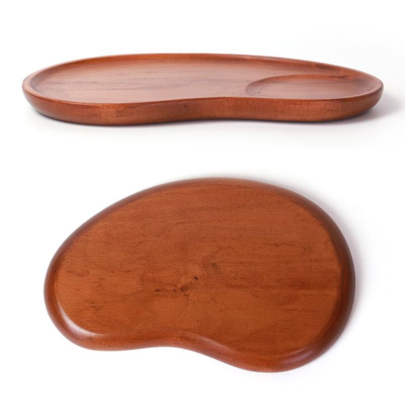 【美品】 拭漆 お盆　盛り皿 美品】 拭漆 お盆盛り皿