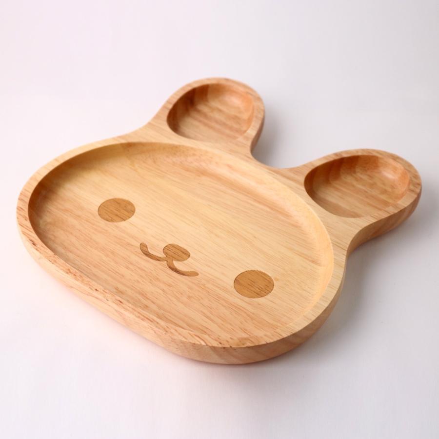 みよし漆器本舗 天然木製 うさぎさんプレート お皿 仕切り かわいい