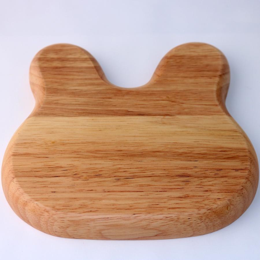 みよし漆器本舗 天然木製 うさぎさんプレート お皿 仕切り かわいい