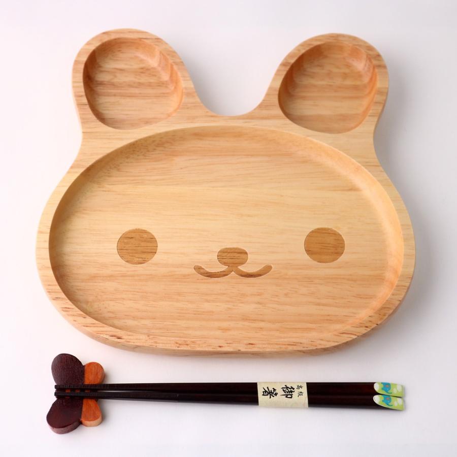 みよし漆器本舗 20％OFF 天然木製 うさぎさんプレート お皿 仕切り