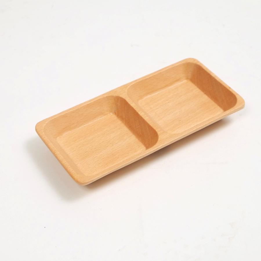 みよし漆器本舗 プレート お皿 仕切り 四角 長方形 天然木製 ブナの木