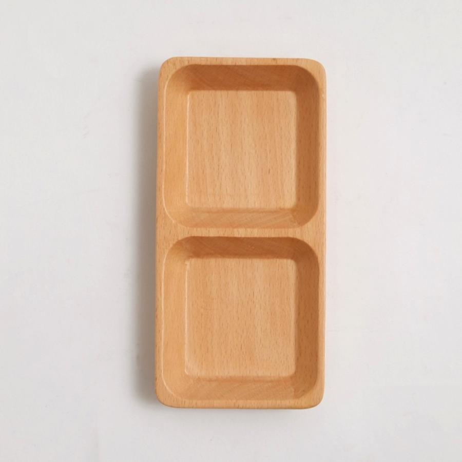 みよし漆器本舗 プレート お皿 仕切り 四角 長方形 天然木製 ブナの木